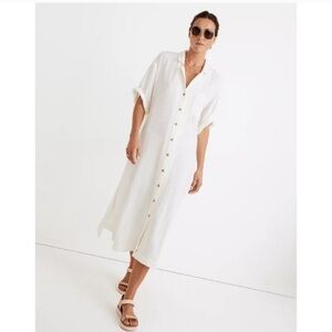 Excellent Women Madewell Cream Lightspun Maxi Shirtdress in Lighthouse Size XXS